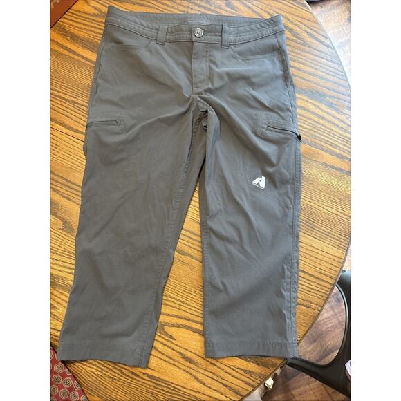 Eddie Bauer First Ascent Hiking Capri Women's Size 6 Gray Pockets Crop Stretch - Picture 1 of 9